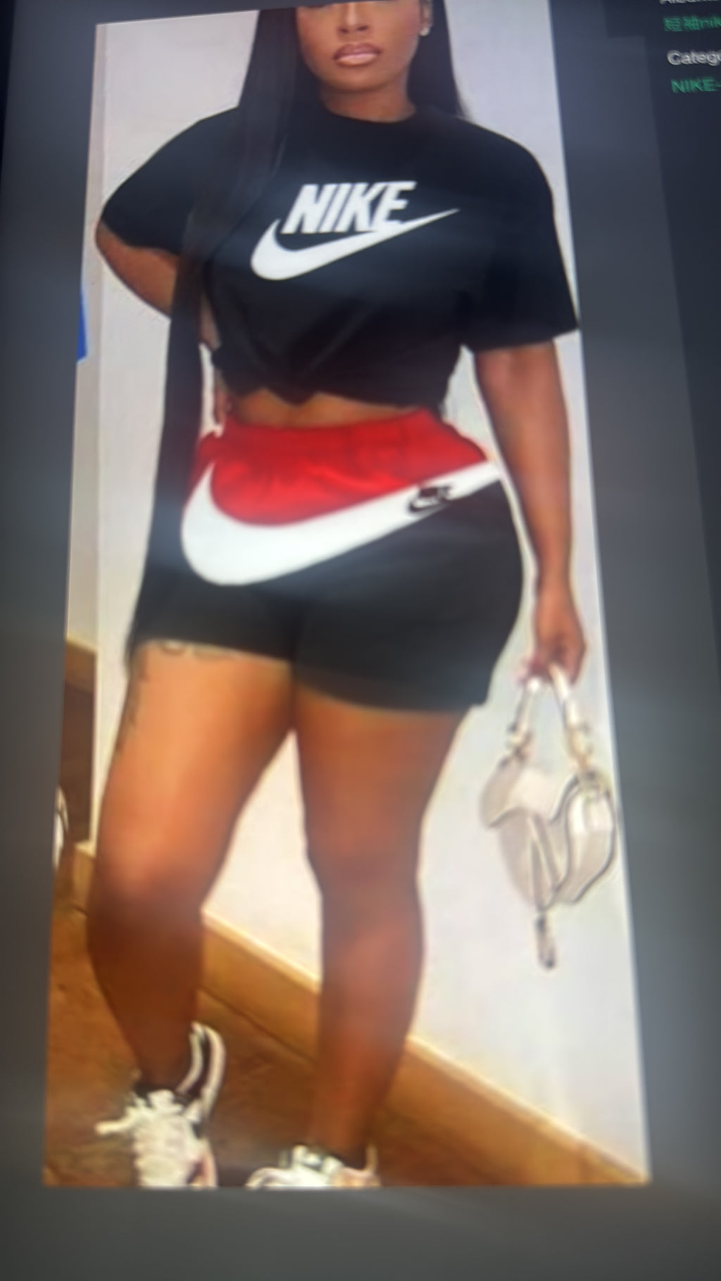 Black & Red Two-Piece Shorts Set