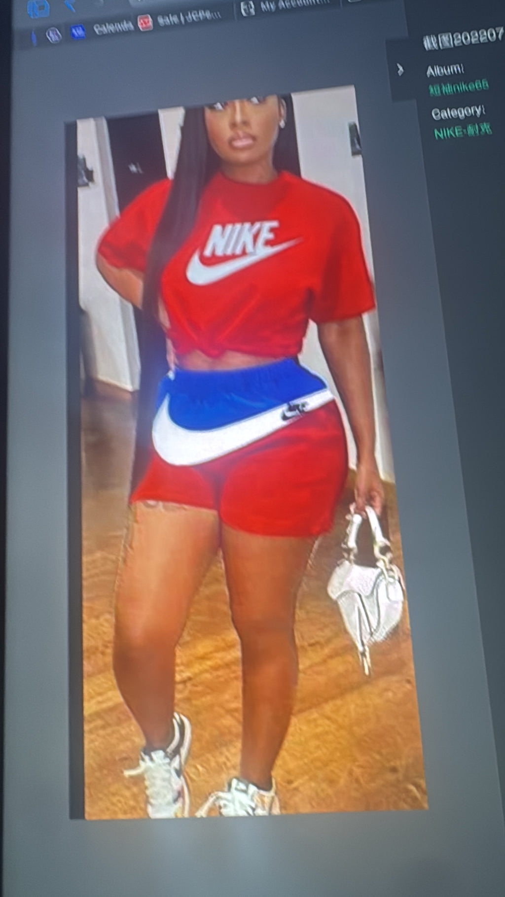 Red & Blue Two-Piece Shorts Set